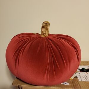 Target Velvet Pumpkin Accent Pillow in Red and Gold